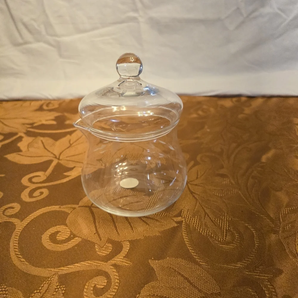 Vintage Princess House Heritage  Clear Glass Jar With Lid